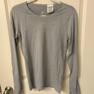 Nike Gray Dri-Fit Running Long Sleeve size M